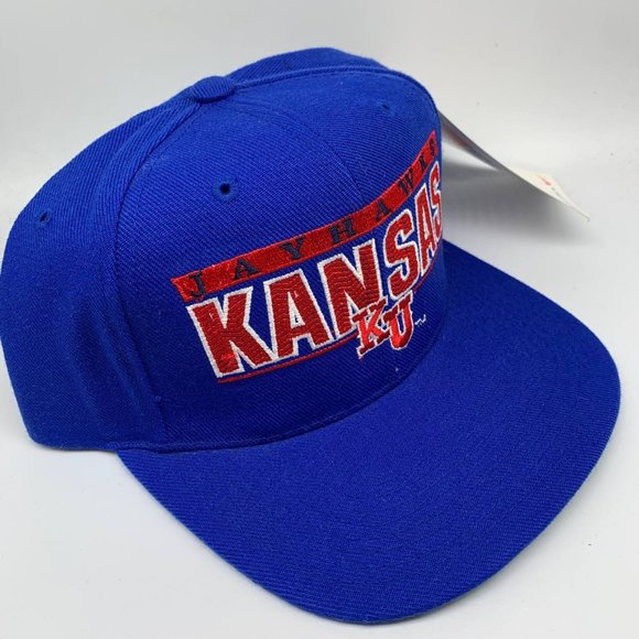 Vintage Kansas University Jayhawks Sports Specialties Wool Hat Snapback New Men - Picture 3 of 9